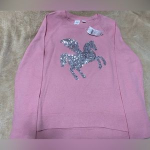 NWT Girls Gap Unicorn Sweater Size Lg